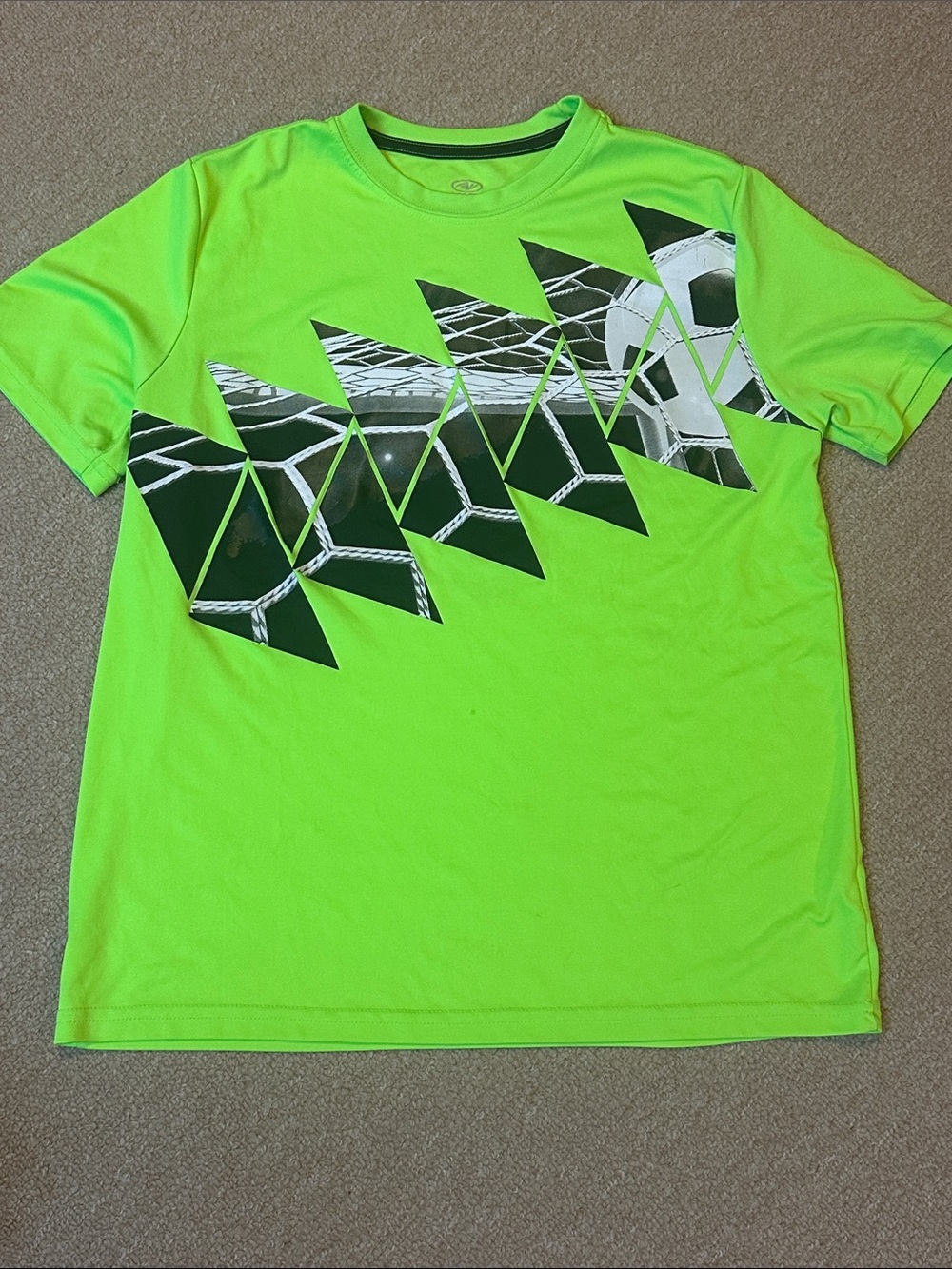 Neon Short-Sleeve Soccer Graphic Tee XL Husky Athletic Works Kids Boys READ DESC